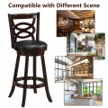 24 Inch Counter Height Upholstered Swivel Bar Stool with Cushion Seat - Gallery View 18 of 23