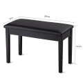 Solid Wood PU Leather Padded Piano Bench Keyboard Seat