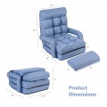 Folding Lazy Floor Chair Sofa with Armrests and Pillow - Gallery View 4 of 40