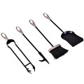 5 Pieces Stylish Silver Iron Fireplace Tools Set - Gallery View 4 of 10