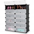 12-Cube DIY Portable Plastic Shoe Rack with Transparent Doors - Gallery View 7 of 10