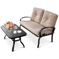 2 Pieces Patio Outdoor Cushioned Coffee Table Seat - Gallery View 6 of 39