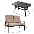 2 Pieces Patio Outdoor Cushioned Coffee Table Seat - Gallery View 4 of 39