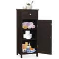 Wooden Storage Free-Standing Floor Cabinet with Drawer and Shelf