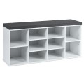 10-Cube Organizer Shoe Storage Bench with Cushion for Entryway - Gallery View 1 of 49