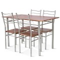 5 Pieces Wood Metal Dining Table Set with 4 Chairs - Gallery View 15 of 26