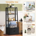 4-Tier Ladder Bookshelf Storage Display with 2 Drawers - Gallery View 10 of 10