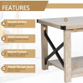 43.5 Inch Rustic Coffee Table with Storage Shelf - Gallery View 10 of 12