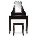10 LED Lighted Rotating Mirror and 3 Drawers Vanity Table Set with Cushioned Stool - Gallery View 20 of 36