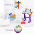 3-in-1 Kids Piano Keyboard Drum Set with Music Fountain
