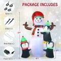 6 Feet Christmas Quick Inflatable Snowman with Penguins - Gallery View 4 of 10