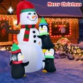 6 Feet Christmas Quick Inflatable Snowman with Penguins - Gallery View 8 of 10
