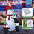 6 Feet Christmas Quick Inflatable Snowman with Penguins - Gallery View 2 of 10