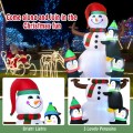 6 Feet Christmas Quick Inflatable Snowman with Penguins - Gallery View 10 of 10
