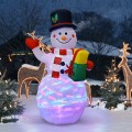 5 Feet Tall Snowman Inflatable with Built-in Colorful LED Lights - Gallery View 1 of 12