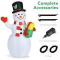 5 Feet Tall Snowman Inflatable with Built-in Colorful LED Lights - Gallery View 5 of 12