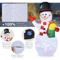 5 Feet Tall Snowman Inflatable with Built-in Colorful LED Lights - Gallery View 11 of 12