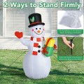 5 Feet Tall Snowman Inflatable with Built-in Colorful LED Lights - Gallery View 12 of 12
