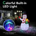 5 Feet Tall Snowman Inflatable with Built-in Colorful LED Lights - Gallery View 2 of 12