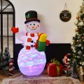 5 Feet Tall Snowman Inflatable with Built-in Colorful LED Lights - Gallery View 7 of 12