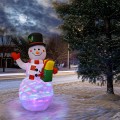 5 Feet Tall Snowman Inflatable with Built-in Colorful LED Lights - Gallery View 9 of 12