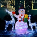 5 Feet Tall Snowman Inflatable with Built-in Colorful LED Lights - Gallery View 8 of 12