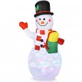 5 Feet Tall Snowman Inflatable with Built-in Colorful LED Lights - Gallery View 10 of 12