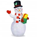 5 Feet Tall Snowman Inflatable with Built-in Colorful LED Lights - Gallery View 3 of 12