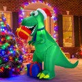 6 Feet Christmas Inflatable Dinosaur for Indoor and Outdoor - Gallery View 7 of 10