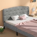 Full Size Faux Linen Upholstered Headboard with Adjustable Heights - Gallery View 11 of 20