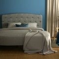 Full Size Faux Linen Upholstered Headboard with Adjustable Heights - Gallery View 16 of 20