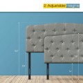Full Size Faux Linen Upholstered Headboard with Adjustable Heights - Gallery View 20 of 20
