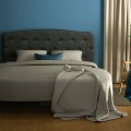 Full Size Faux Linen Upholstered Headboard with Adjustable Heights - Gallery View 6 of 20