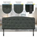 Full Size Faux Linen Upholstered Headboard with Adjustable Heights - Gallery View 9 of 20