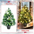 2 Feet Pre-lit Battery Operated Tabletop Artificial Christmas Tree with 40 LED Lights - Gallery View 2 of 10