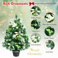 2 Feet Pre-lit Battery Operated Tabletop Artificial Christmas Tree with 40 LED Lights - Gallery View 9 of 10