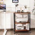 3-Tier Kitchen Baker's Rack Microwave Oven Storage Cart with Hooks - Gallery View 37 of 53