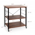 3-Tier Kitchen Baker's Rack Microwave Oven Storage Cart with Hooks - Gallery View 35 of 53