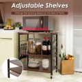 3-Tier Kitchen Baker's Rack Microwave Oven Storage Cart with Hooks - Gallery View 33 of 53