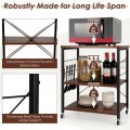 3-Tier Kitchen Baker's Rack Microwave Oven Storage Cart with Hooks - Gallery View 41 of 53