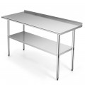 Stainless Steel Table for Prep and Work with Backsplash - Gallery View 25 of 33