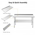 Stainless Steel Table for Prep and Work with Backsplash - Gallery View 27 of 33