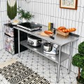 Stainless Steel Table for Prep and Work with Backsplash - Gallery View 11 of 33