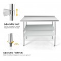 Stainless Steel Table for Prep and Work with Backsplash - Gallery View 22 of 33