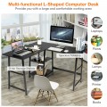 L Shaped Corner Computer Desk with Storage Shelves