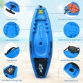 6 Feet Youth Kids Kayak with Bonus Paddle and Folding Backrest for Kid Over 5 - Gallery View 5 of 33