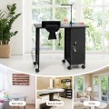 Manicure Nail Table Steel Frame Beauty Spa Salon Workstation with Drawers