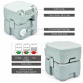 5.3 Gallon 20L Outdoor Portable Toilet with Level Indicator for RV Travel Camping - Gallery View 11 of 12