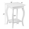 Set of 2 Side Table End Table Night Stand with Shelf - Gallery View 7 of 7