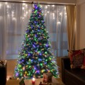 Pre-Lit Snowy Christmas Hinged Tree with Multi-Color Lights - Gallery View 13 of 24